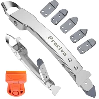 Sealant Finishing Tool, Preciva Silicone Caulking Tools Kit, Sealants Removal Grout Scraper and Smoothing Toolkit with Stainless Steel Head for Home, Kitchen, Bathroom, Tank, Window, Sink Joint