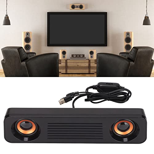 YUYTE Altoparlante per Computer, Altoparlanti Desktop Stereo Cablati, qualità del Suono Surround a 360 °, per Computer TV con Alimentazione USB, Spina da 3,5 Mm