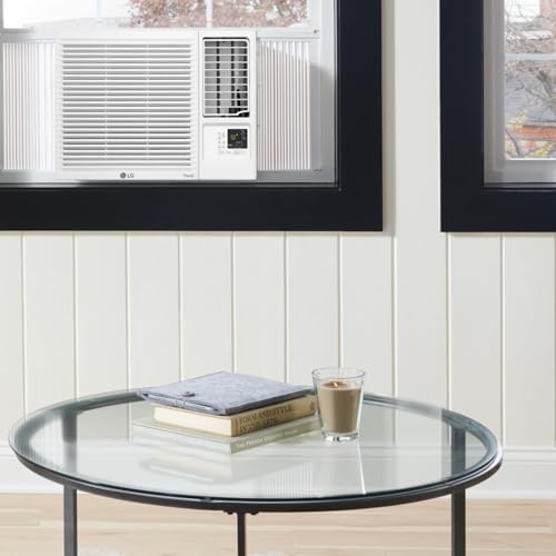 Image of LG LW8021HRSM Wifi 7,500 Window Air Conditioner with Heat, 115V, Cools up to 320 Sq. Ft. for Bedroom, Living Room, Apartment, with Wi-Fi, App Control, 2 Speeds, Remote, White, 7500 BTU
