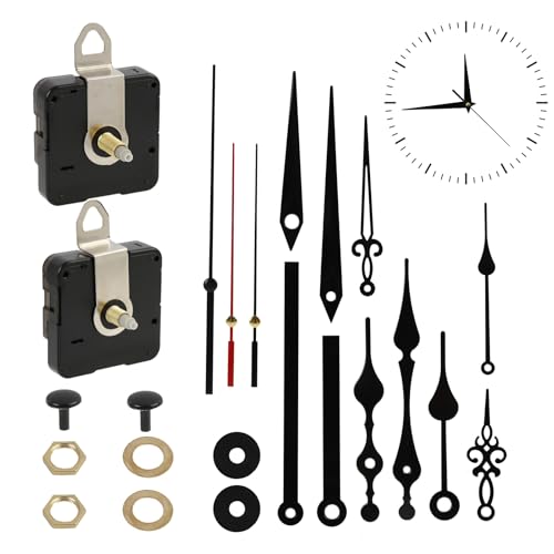 Descrizione del prodotto: questo set di lancette contiene un movimento silenzioso al quarzo per orologio da parete con lancetta dei secondi rossa, nella cassa nera e rossa. Ideale per progetti fai da te, consente di montare e regolare con precisione un movimento personalizzato per orologi da parete.