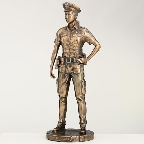 Estatua Policía Mujer Resina Bronce 11.25 pulg miniatura 2