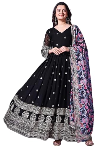 Image of Fashion Basket Georgette Embroidered Anarkali Dress for Women