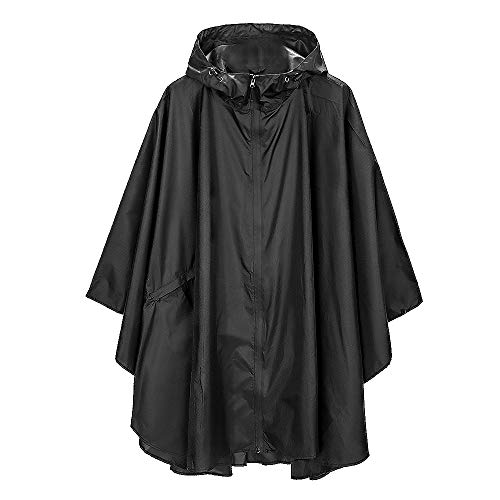 salamra Rain Poncho Hooded Rain Cape for Women with 2 Side Pockets Stylish