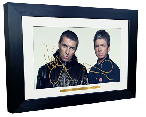 Kitbags & Lockers Foto autografata di Liam Gallagher Noel Gallagher Oasis Live 25 2025 Music Popstar Indie Band autografata da 30,5 x 20,3 cm
