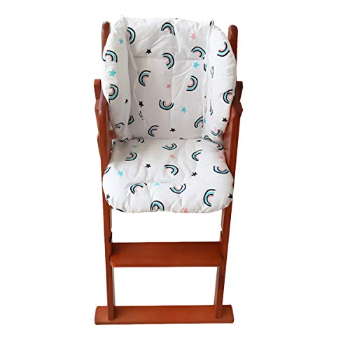 Baby High Chair Cushion, Thick Pad For Wooden High Chair, Baby Dining Chair Liner Mat(Blue Rainbow) #TOP4