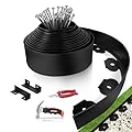 33ft No-Dig Landscape Edging Kit -3.94" Tall Garden Edging Border with 30PCS Metal Stakes,2PCS Connectors,1PC Hammer and Edging Pruning Shear, Lawn Edging for Perfect Flower Bed, Lawn, Garden, Yard