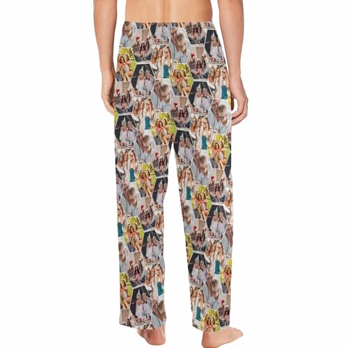 Custom Photo Face Pajama Pants for Men Personalized Photo Collage PJ Bottoms Gift for Boyfriend Husband Father (1-9Pictures)2