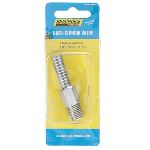 Seachoice Anti-Siphon Valve, 1/4 In. Npt, 3/8 In. Hose, Aluminum, Meets Uscg Regulations #TOP3