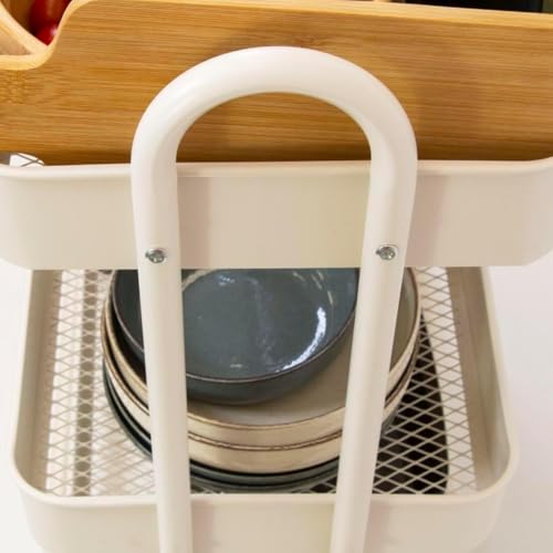 Miniatura 7 de Craftelier - Carrito Grande Metálico De Organización Con 3 Bandejas 4 Ruedas Giratorias 360 Con Frenos En 2 Tamaño Total: 71,2 X 61 X 29 Cm - Profundidad De Las Bandejas: 6,6 Cm Color Blanco