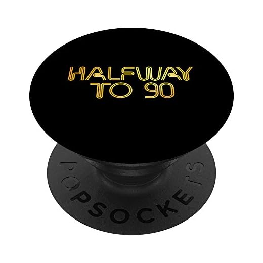 Halfway to 90 Shirt Linda camiseta dorada de 45 cumpleaños PopSockets Agarre y Soporte para Teléfonos y Tabletas