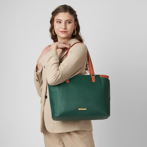 Image of Caprese Regina 16 Inch Laptop Compatible Large Tote Bag for Women | Stylish, Durable, Multi-Compartment Design for Work, Travel, Shopping | Comfortable Straps Shoulder and Handheld Bag
