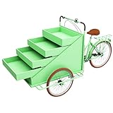 Carrito de comida móvil de 3 ruedas, carrito de helado, quiosco de alimentos, eventos, catering, remolque, carrito de proveedores verde para bodas, fiestas y eventos al aire libre
