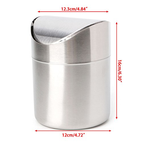 Basurero de Acero Inoxidable de 1.5 L con Tapa Batiente miniatura 4