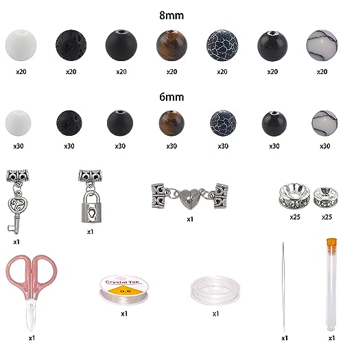 Mchruie F10287 Stone Beads For Jewelry Making, Charm Bracelet Making Kit 450Pcs Beads thumb #2