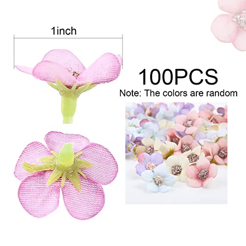 AKONE Fiori artificiali, 100 pezzi Teste di fiori
