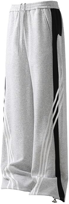 Baggy Sweatpants Men Striped Wide Leg Track Pants Women Cotton Elastic Waist Loose Fit Cargo Joggers - Image 7