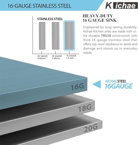 Image of Kichae 30 Inch Drop In Kitchen Sink - Stainless Steel Kitchen Sinks 30x22x9 Inch Topmount Overmount Single Bowl Handmade Basin
