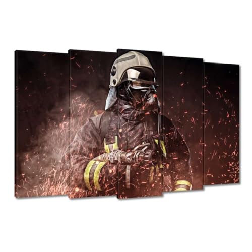 Peinture imprimée sur toile pompier toile premium décoration murale XXL 150x95 cm