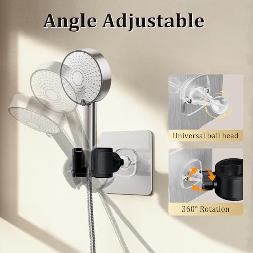 Support de pommeau de douche mural réglable et pivotant à 360° - 5