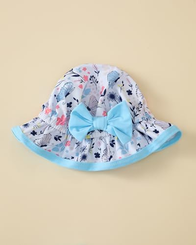 Image of Toddler Girl Swimsuit Baby Girl Bathing Suit Long Sleeve Floral Zipper One-Piece Rash Guard Swimsuit with Hat