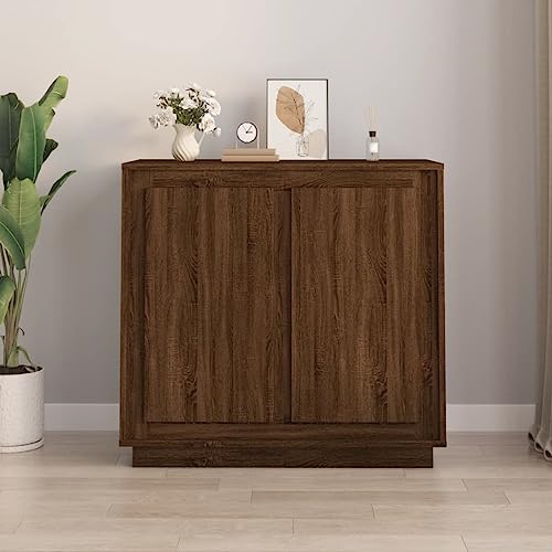 TANZEM Aparador Madera contrachapada Roble marrón 80x34x75 cm, Aparadores para Salon, Aparador...