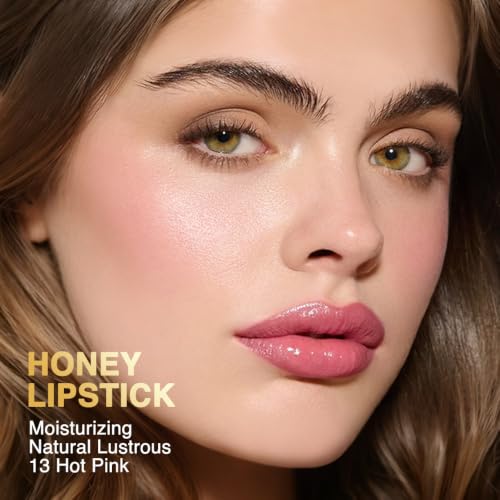 Image of evpct Hot Pink Honey Lipstick Moisturizing Tinted Lip Balm for Older Women