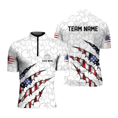 Rivelus Personalized Bowling Jersey 3D, Bowling Shirts for Team, Bowling Shirt Unisex for Men Women, Bowling Polo Shirts