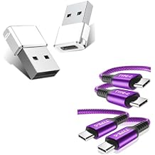 USB to USB C Adapter 2 Pack,USB C Female to A Male OTG Charger Type C Converter with USB Type C to C 100W Cable 10ft/2Pack,Power Delivery Fast Charging PD Charger Cord for Samsung