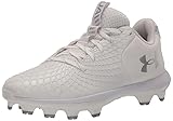Under Armour Girls' Glyde 2.0 TPU JR, (100) White/White/Metallic Silver, 4, US