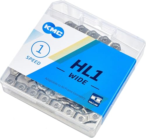 KMC: HL710 - Half Link Nickel Plated BMX Chain in Silver (Boxed)-Silver -1/8'