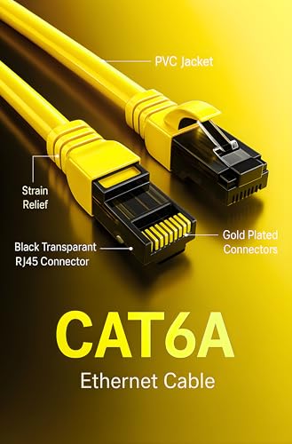 Image of CAT6A Ethernet Cable | 500Mhz 10 Gbps Speed | Fluke Passed LAN Cord With Superior 26 AWG Bare Copper Core | Compatible For Laptop, Router, PS5 /4, Modem, Tv, CCTV & XBox | 2 Meter