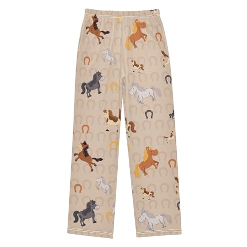 Boys' Pants Horse Horseshoe Animal Long Bottoms Jogger Pants Elastic Waist Trousers with Pockets S-XL