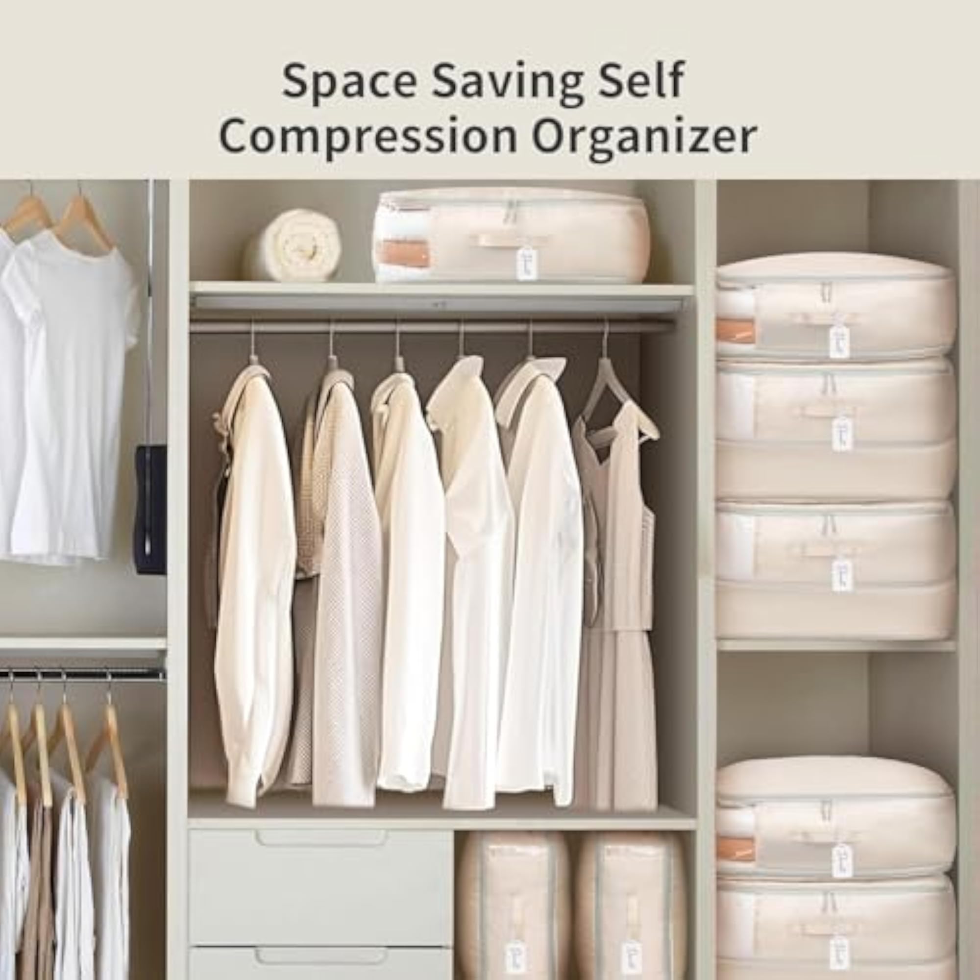 Comforter Storage Bag 4 Pack - Blanket Storage Organizer Bags