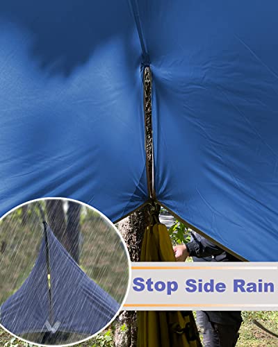 Image of Sunyear Camping Hammock, Portable Single & Double Hammock with Net, 2 Person Hammock Tent with 2 * 10ft Straps, Best for Outdoor Hiking Survival Travel