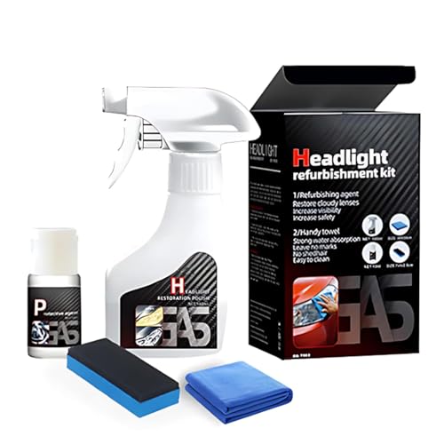 Q4 Headlight Restoration Spray Auto YunnHeadlight Cleaner Automotive Headlamp Restoration Fluid Kit Automotive Headlamp Refurbisher & Crystallization Coating Agent Kit