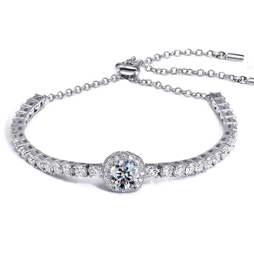 FEIKFEIZ Bracelet tennis en moissanite, diamant moissanite cultiv...