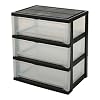 Iris Ohyama, Opbergkist, toren, 3 laden van 30 L, met wielen, stevig plastic, kantoor, garage – Smart Wide Chest SWC-503…