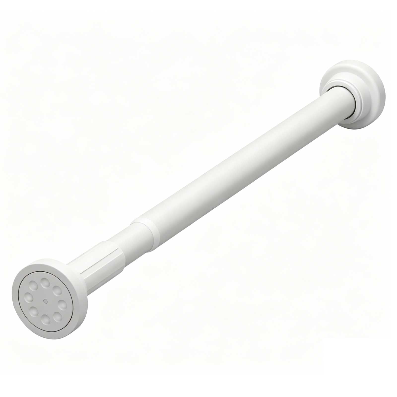 Metal Shower Curtain Rod, Anti Rust Heavy Duty Tension Curtain Rod No Drilling for Bathroom, Kitchen, Wardrobe, 16.5-110 In(White,130-240cm/51-94.5in)