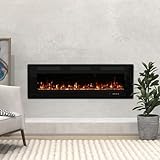 Electric Fireplace, 60 inch Recessed Wall Mounted Fire Place Heater with Remote Control Timer LED Adjustable Flame for Living Room Bedroom