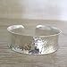 Hammered Sterling Silver Handmade Wide Cuff Bracelet, Minimalist Shiny Silver Slight Concave Edges, 6 1/2 inches Long Cuff (S-M), Gift for Her