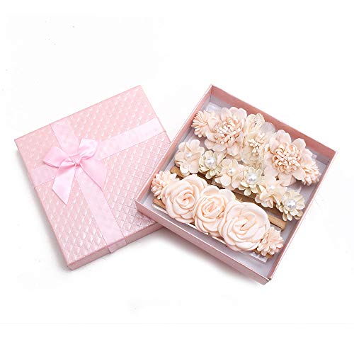 Cherrboll 3Pcs Baby Girl Flower Headbands, Super Soft & Stretchy Nylon Floral Hairbands For Newborn Toddler #TOP1