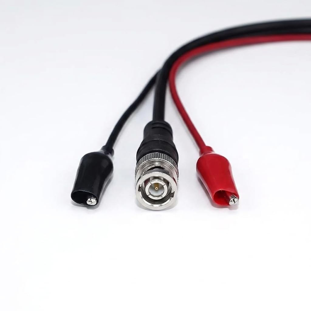 EKAAZ Multifunction Combination Test Cable Wire BNC Pin Male Plug to Dual Alligator Clip Oscilloscope Test Probe Lead BLACK-1.5 Meter-picture-12