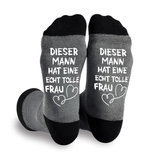 Zemolo Weihnachten Geschenke für Männer Lustige Socken Herren 43-46 mit Spruch Witzige Vatertag Männertag Valentinstag Geburtstag für Papa Opa Freund Kleinigkeiten