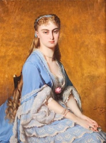 Impression tableaux portrait d'une jeune femme de Gaston-Casimir sur toile premium