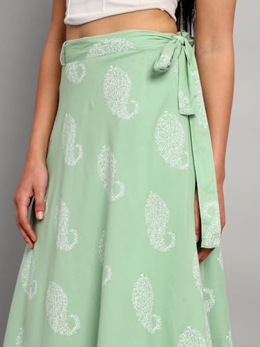 Image of Ravaiyaa - Attitude is everything Cotton Hand Block Floral Printed Wrap Around Women's Free Size Skirt Rapron