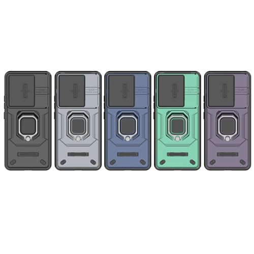 Image of CamShield Pro Case with Slide Camera Protection and 360 Protection Ring Stand Bumper Back Case Cover for Poco X6 5G (Blue)