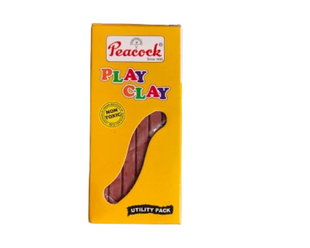 Peacock Single Color Clay Bar, Brown, 150 GMS (Packof 6) | Non-Toxic | Clay Set for Kids | Modelling Clay | Creative Art & Crafts-image-47