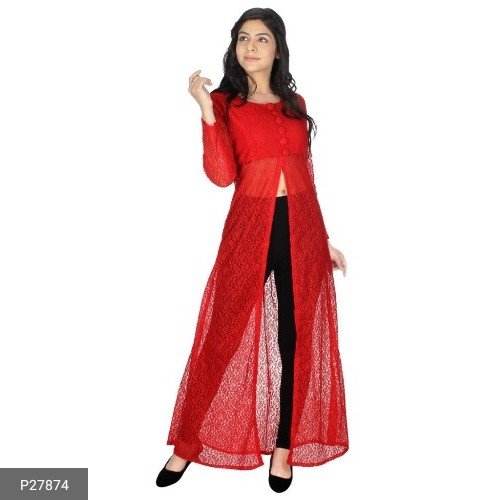 Buy Red Net Dress shrug at Amazon.in