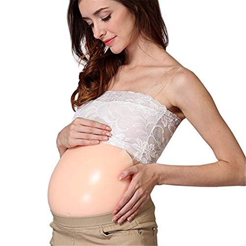 QHYAH 1000-3000g/pc Artfasion Adult Belly Stuffer False Belly Baby Fake Pregnancy Bump Silicone for Costumes Cosplay Cross Dresser,1000g