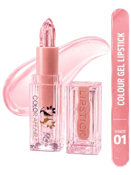 COLOR AFFAIR Colour Gel Lipstick Shades | Hydrating Gloss Finish Lip Color | Lightweight Moisturizing Lipstick for Daily Wear, Office & Party Makeup (SHADE-01)-image-9
